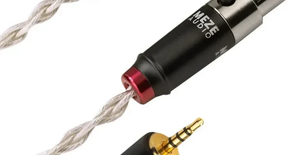 MEZE AUDIO – CÂBLE SILVER PLATED UPGRADE 1,3m EMPYREAN & ELITE – Cuivre Furukawa PCUHD plaqué Argent tressé  – Symétrique – Jack 2,5mm